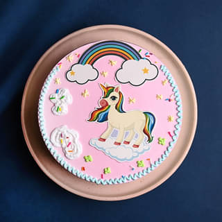 Front View of Magical Unicorn Cake