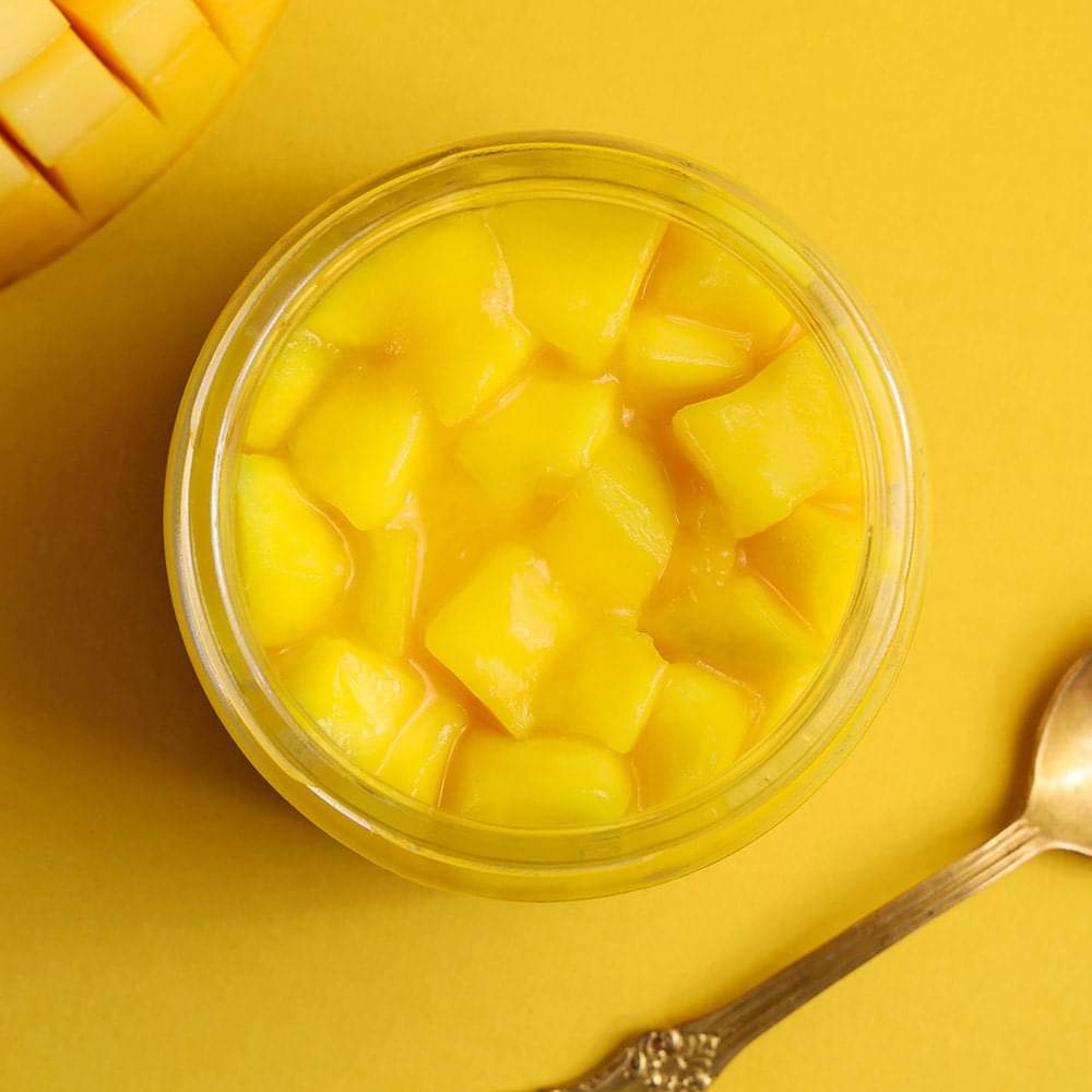 Top View of Mango Cheesecake Jar