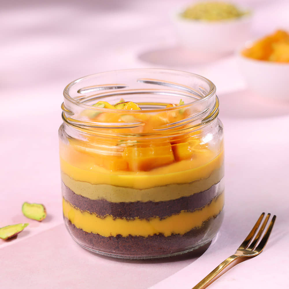 Mango Kunafa Jar Cake
