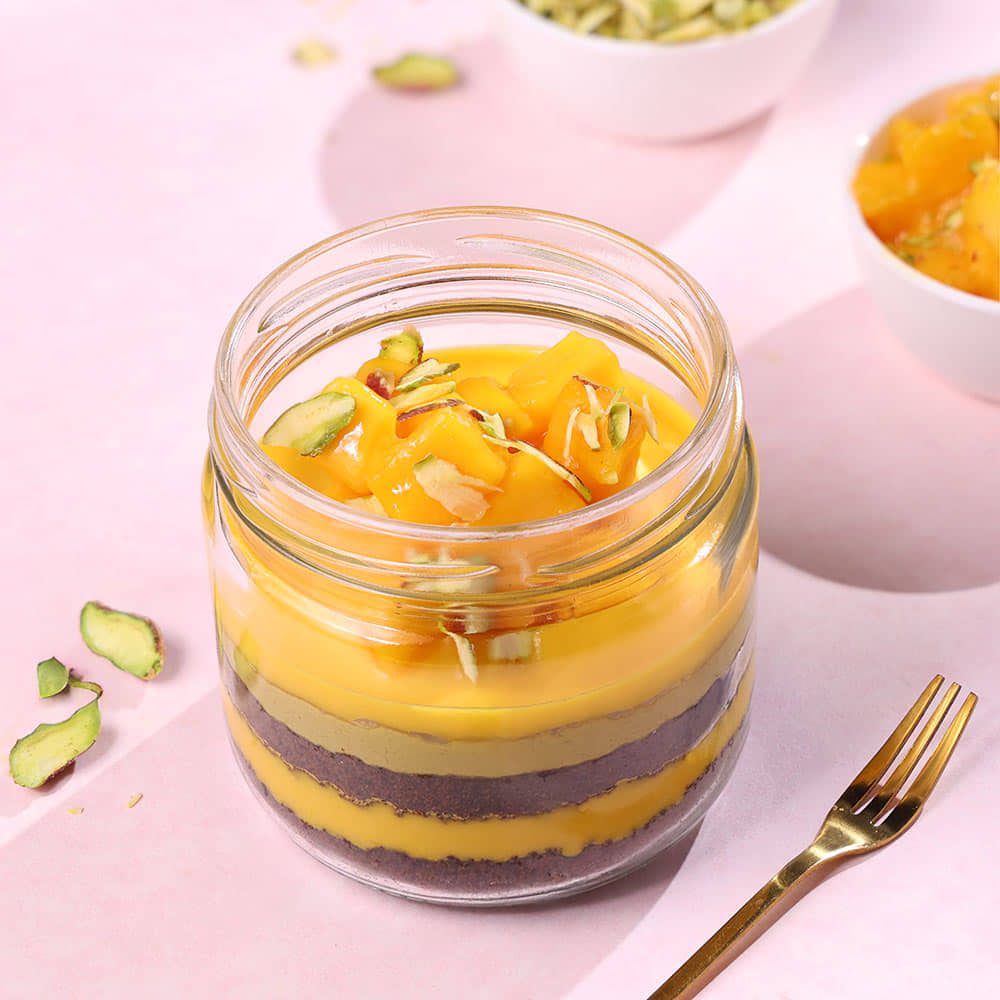 Mango Kunafa Jar Cake