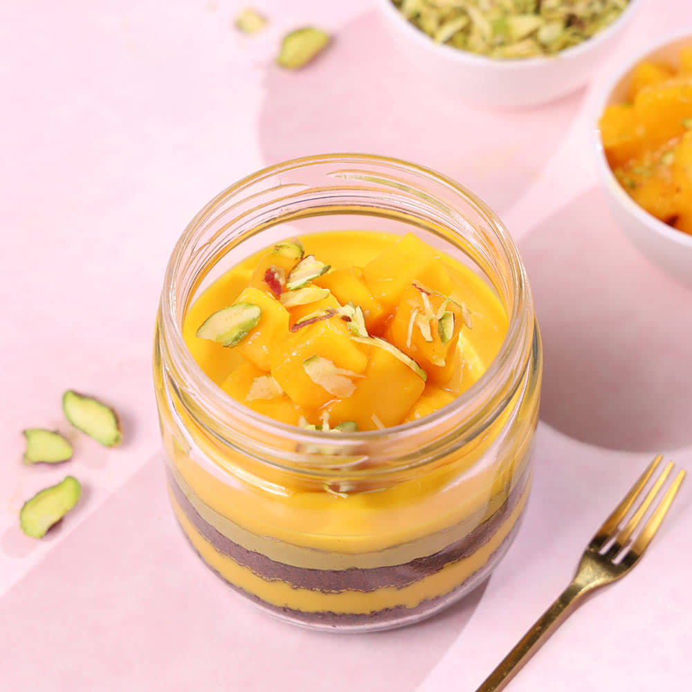 Mango Kunafa Jar Cake