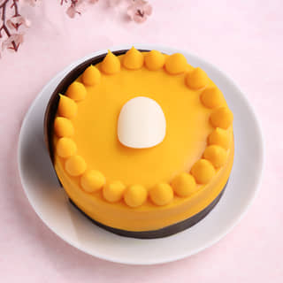Side View of Mango Passion Fruit Bento Cake