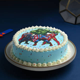 Side-View of Marvel Avengers Theme Cake