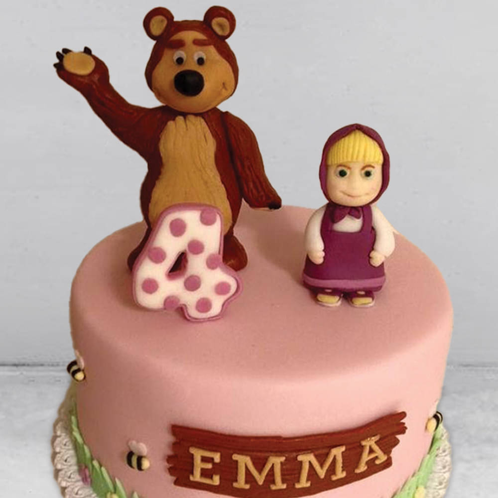 Masha and the Bear 008 Cake - Enchanting Delight for Kids