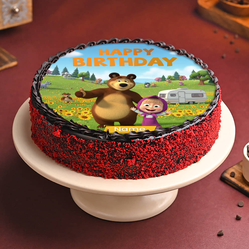 Masha N Bear Fun Birthday Cake
