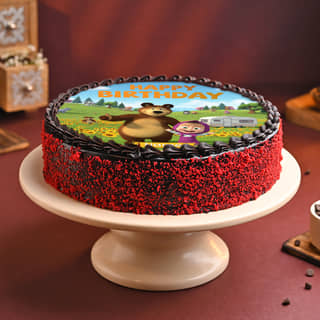 Side View of Masha and the Bear Cake for Birthday Side View of Masha and the Bear Cake for Birthday