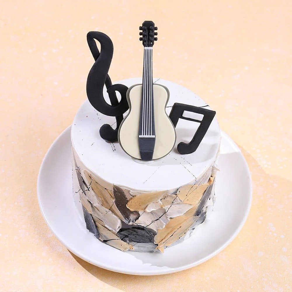 Top View of Melodic Guitar Cake