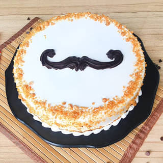Moustache Men Day Cream Cake