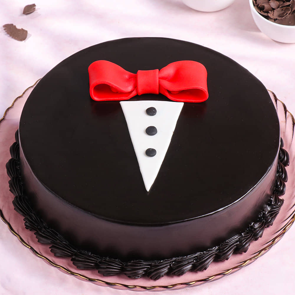 Mens Day Bow Choco Truffle Cake Mens Day Bow Choco Truffle Cake