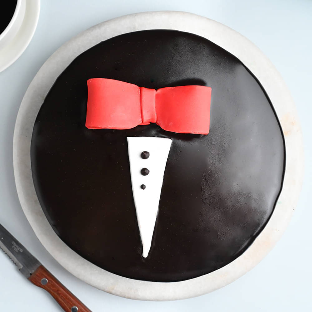 Mens Day Bow Choco Truffle Cake