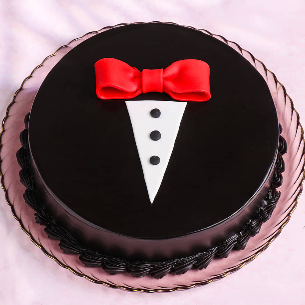 Mens Day Bow Choco Truffle Cake