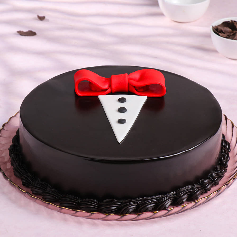 Mens Day Bow Choco Truffle Cake