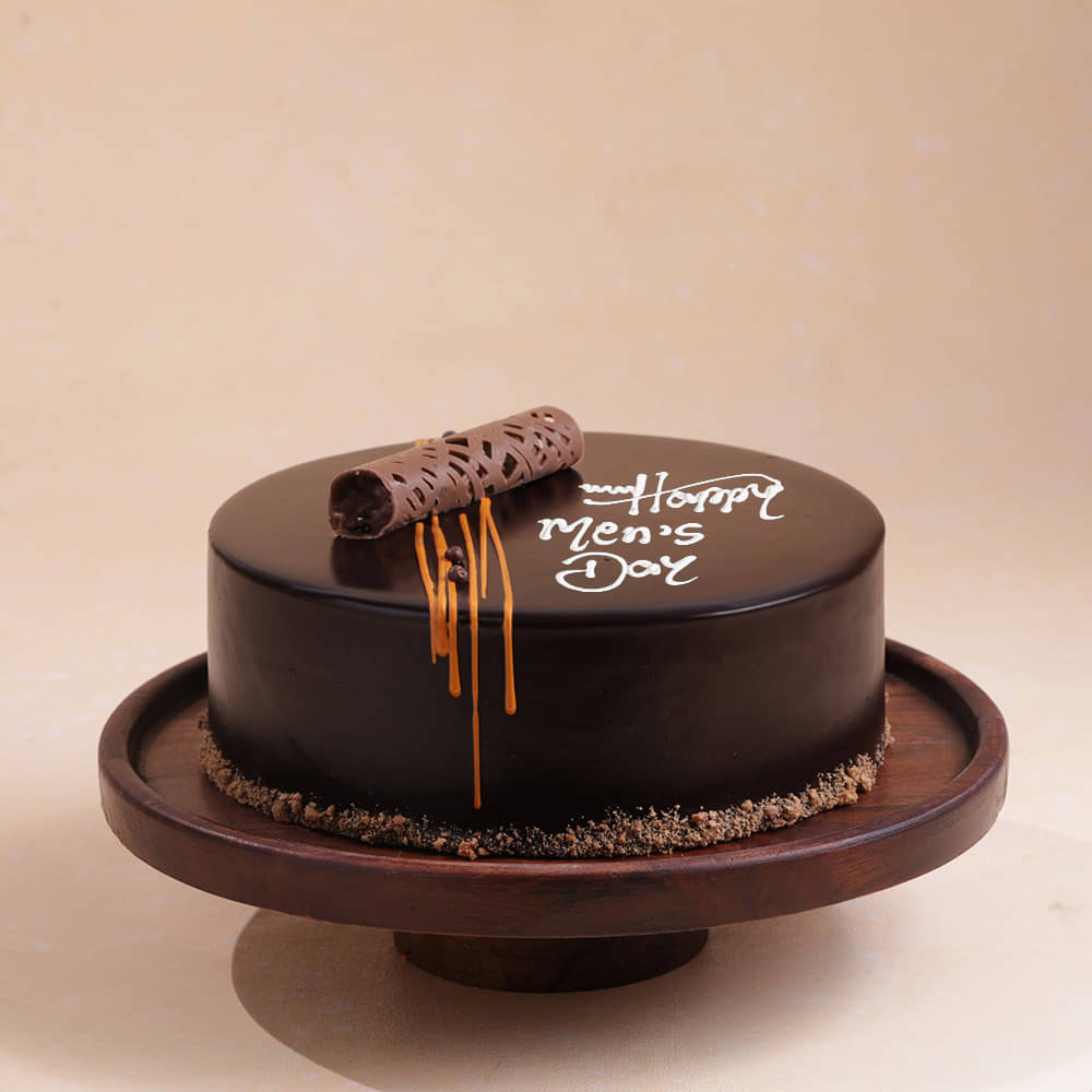 Men's Day Choco Truffle Cake Side view of Chocolate Cake for Mens Day