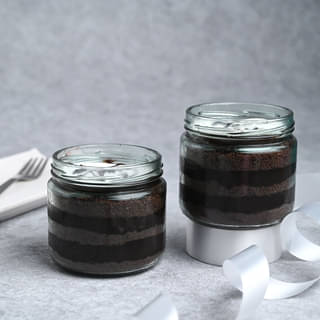 Side View of Choco Jar Cake for Mens Day
