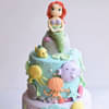 Zoomed View of Mermaid Magic Fondant Cake