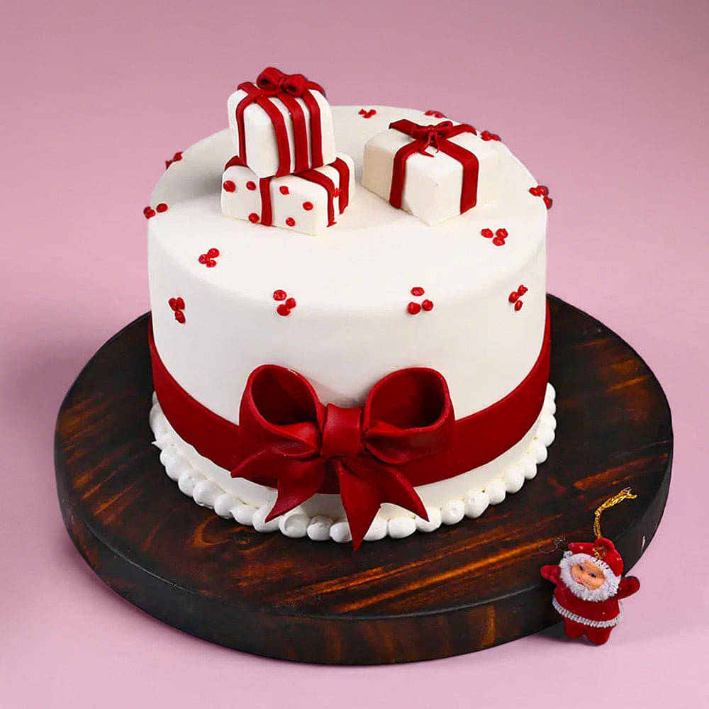 Merry Bow Xmas Cake