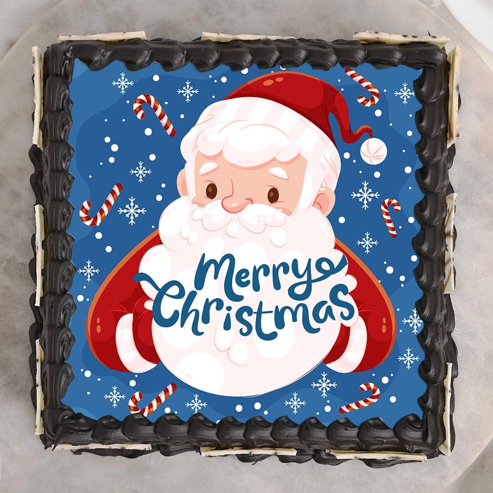 Merry Christmas 2022 Square Photo Cake Christmas 2023 Square Photo Cake