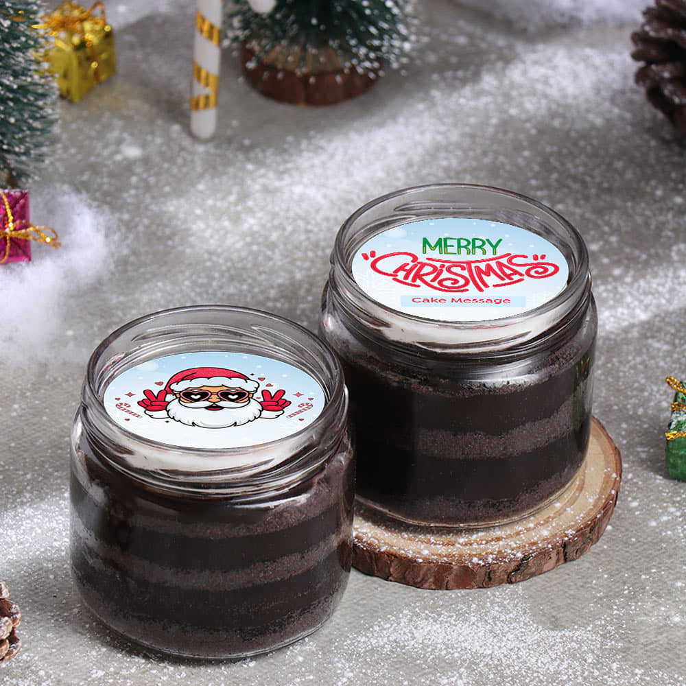 Merry Christmas Choco Jar Cake Duo