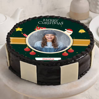 Merry Christmas Photo Cake 2023
