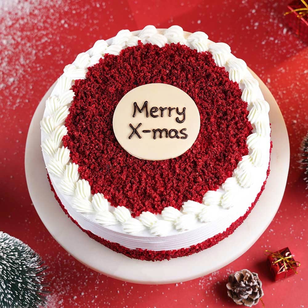 Merry Xmas Red Velvet Cake