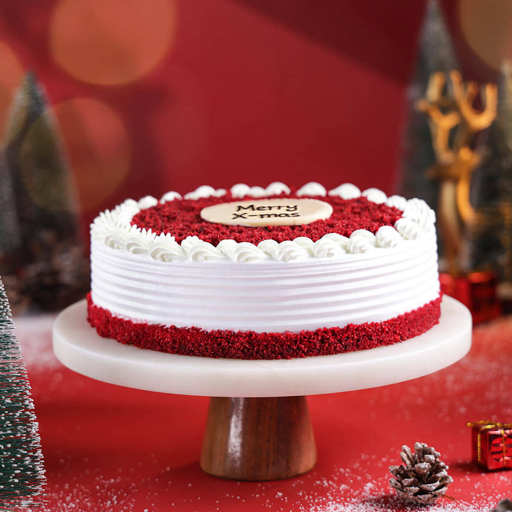Merry Xmas Red Velvet Cake