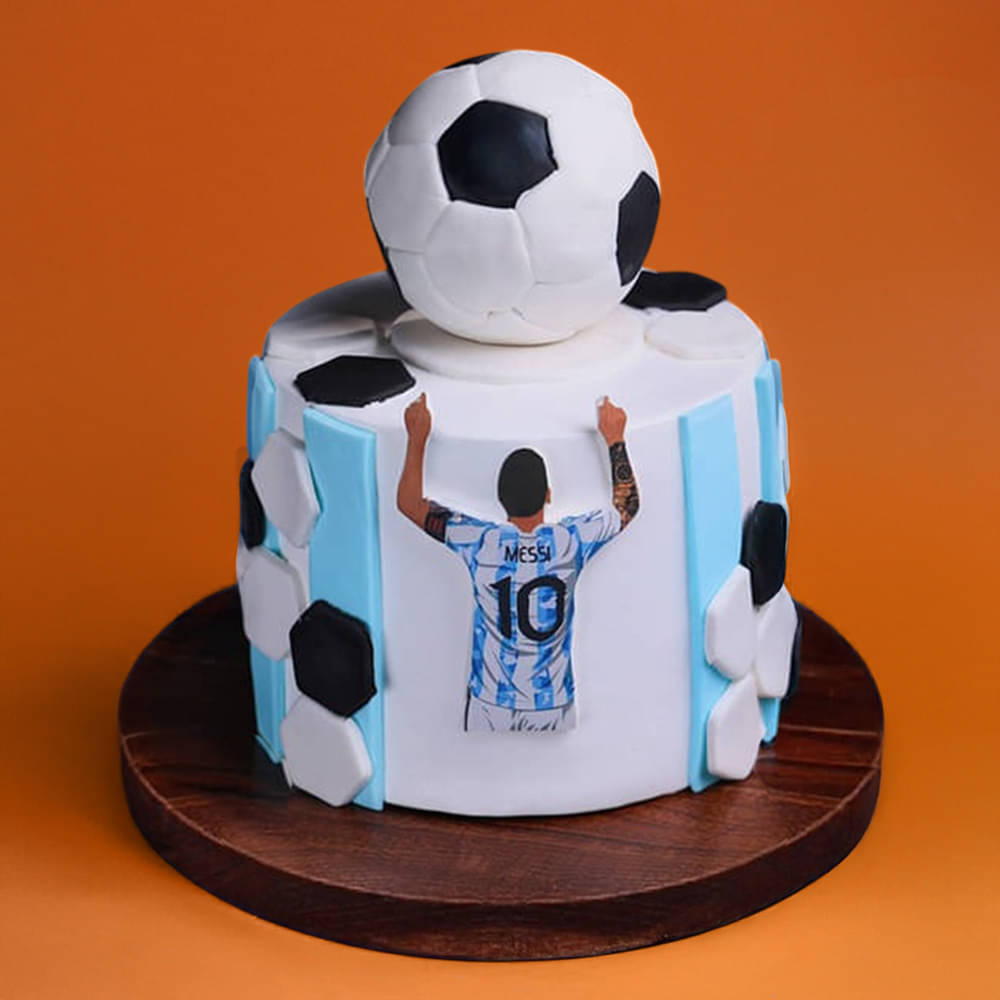 Zoomed View of Messi Magic Football Cake