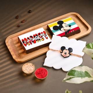 Mickey Theme Choco Brownies N Kids Rakhi