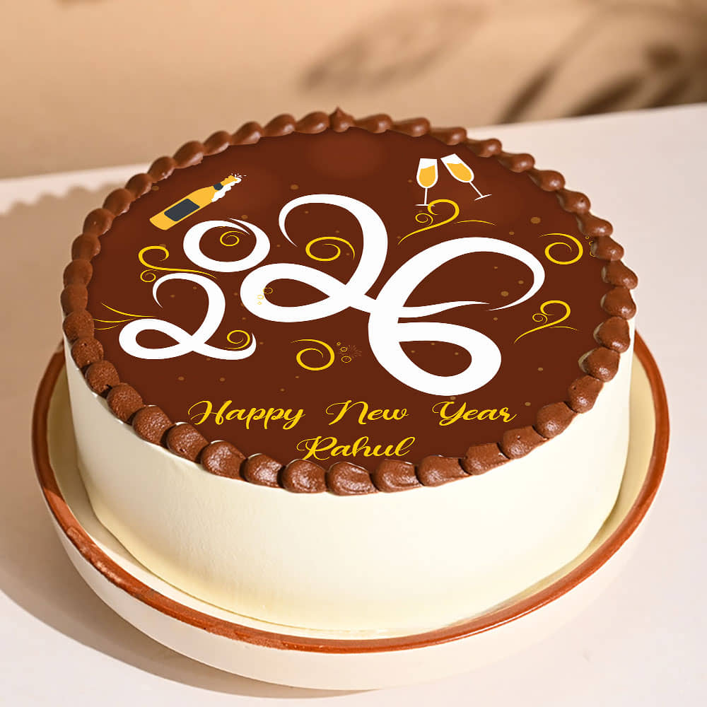 Midnight Charm New Year Photo Cake