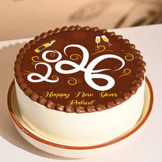 Midnight Charm New Year Photo Cake Midnight Charm New Year Photo Cake