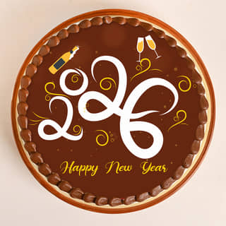 Top View of Midnight Charm New Year Photo Cake