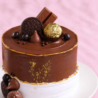 Zoomed View of Milk Choco Indulgent Cake Zoomed View of Milk Choco Indulgent Cake