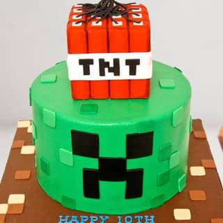 Top View of Minecraft Video Game Fondant N Sugar Sheet Cake