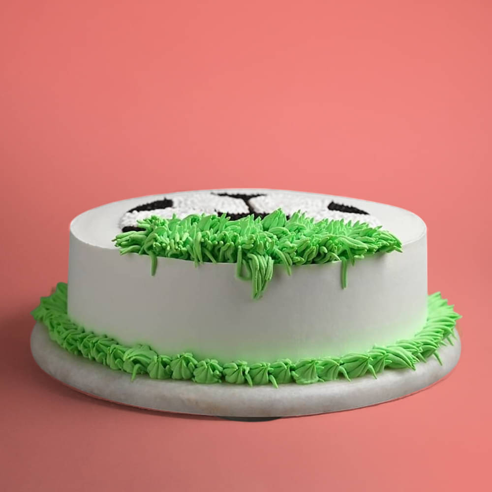 Top View of Mini Football Cream Cake