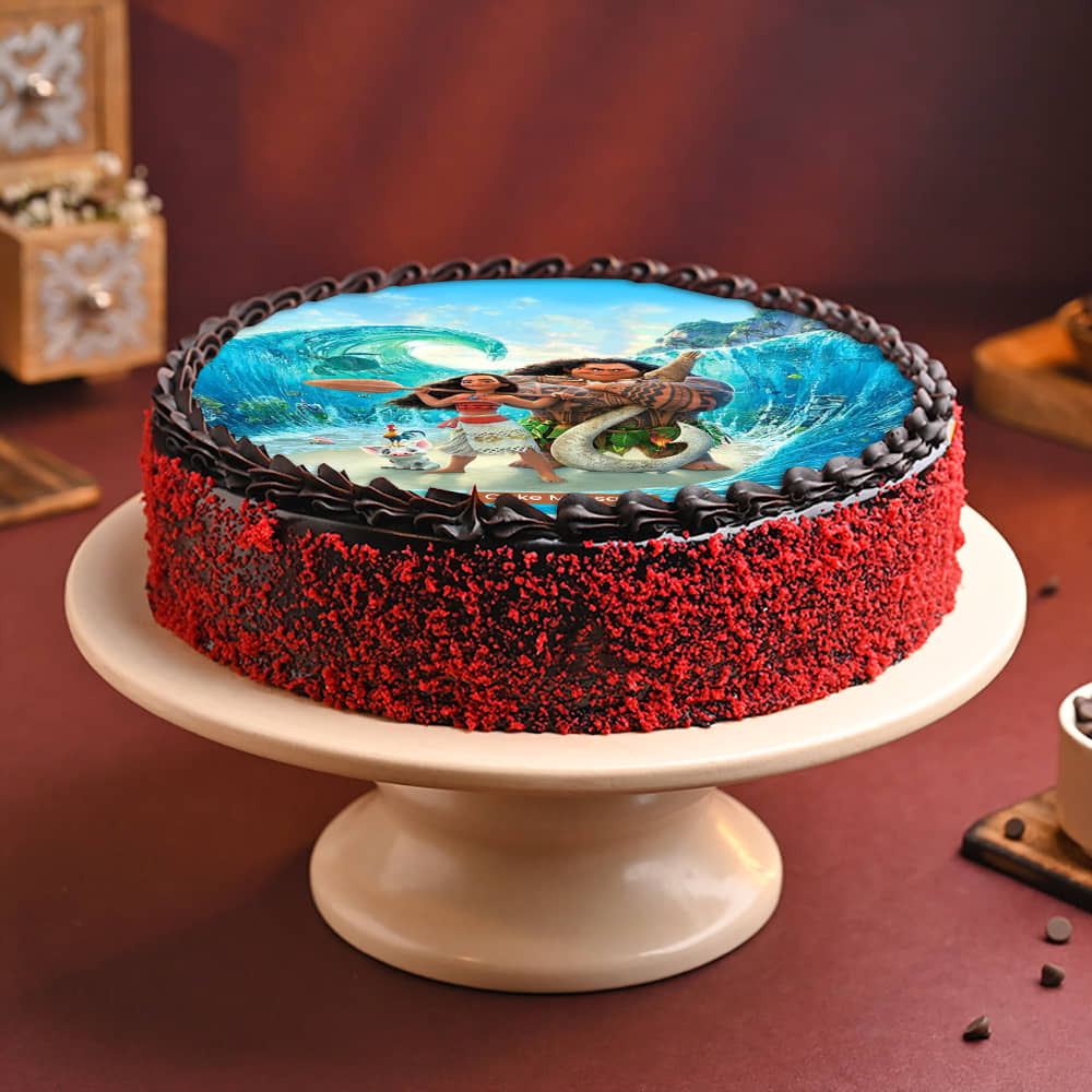 Front Angled View of Moana Disney Princess Cake