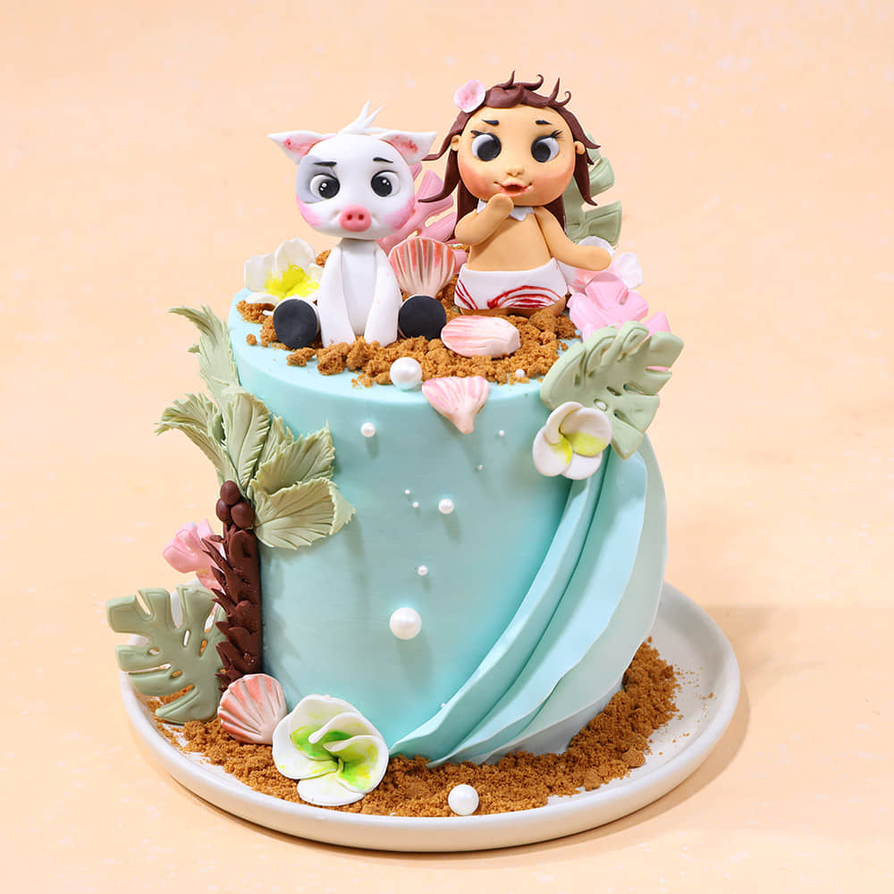 Moana N Pua Theme Cake