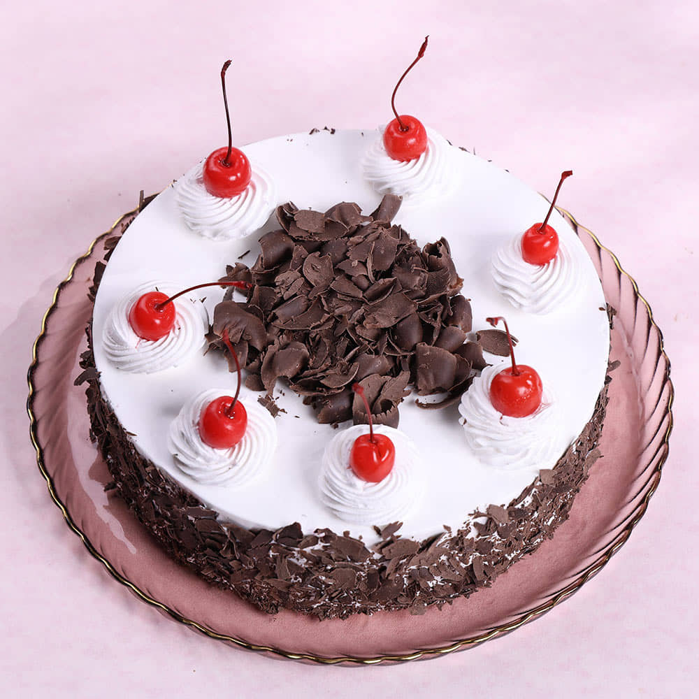 Side View of Moms Day Black Forest Cake