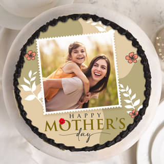 Front View: Happy Mothers Day Photo Cake