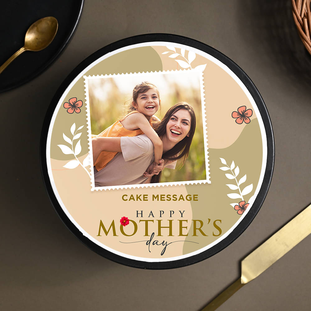 Front View: Happy Mothers Day Photo Cake