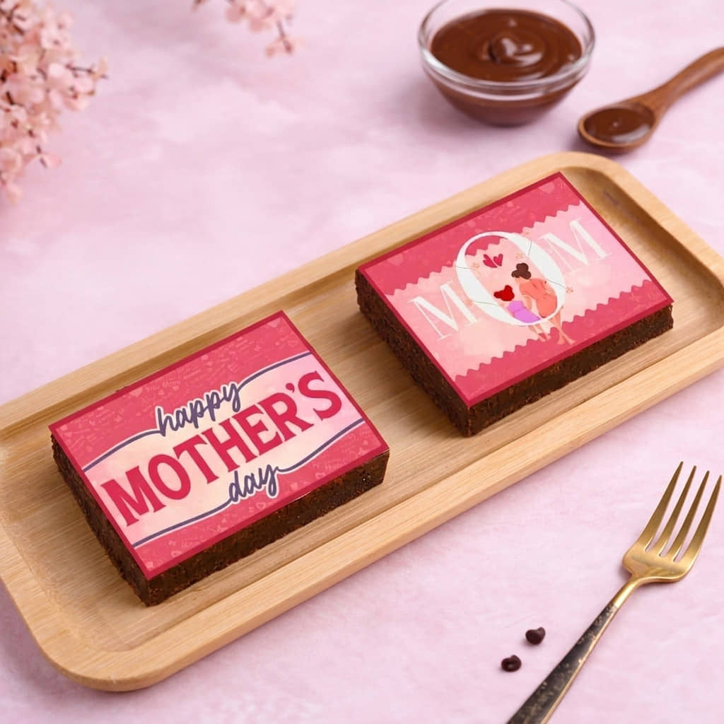 Top View: Set of 2 Truffle Brownies for Mother's Day