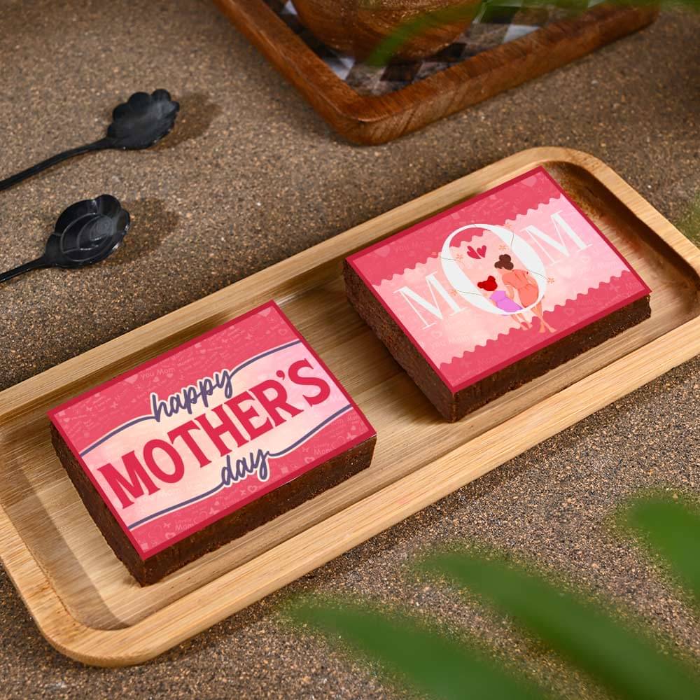 Top View: Set of 2 Truffle Brownies for Mother's Day