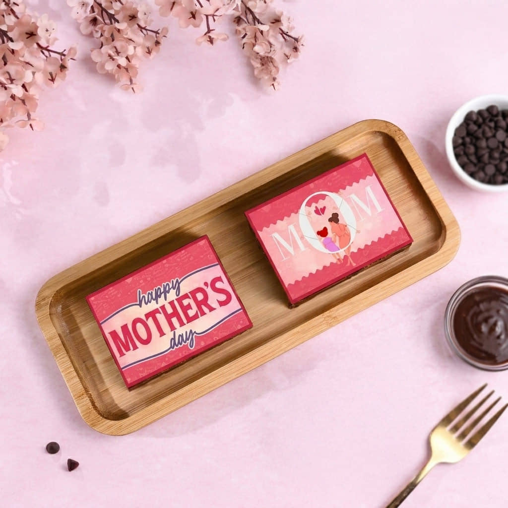 Front View: Set of 2 Truffle Brownies for Mother's Day