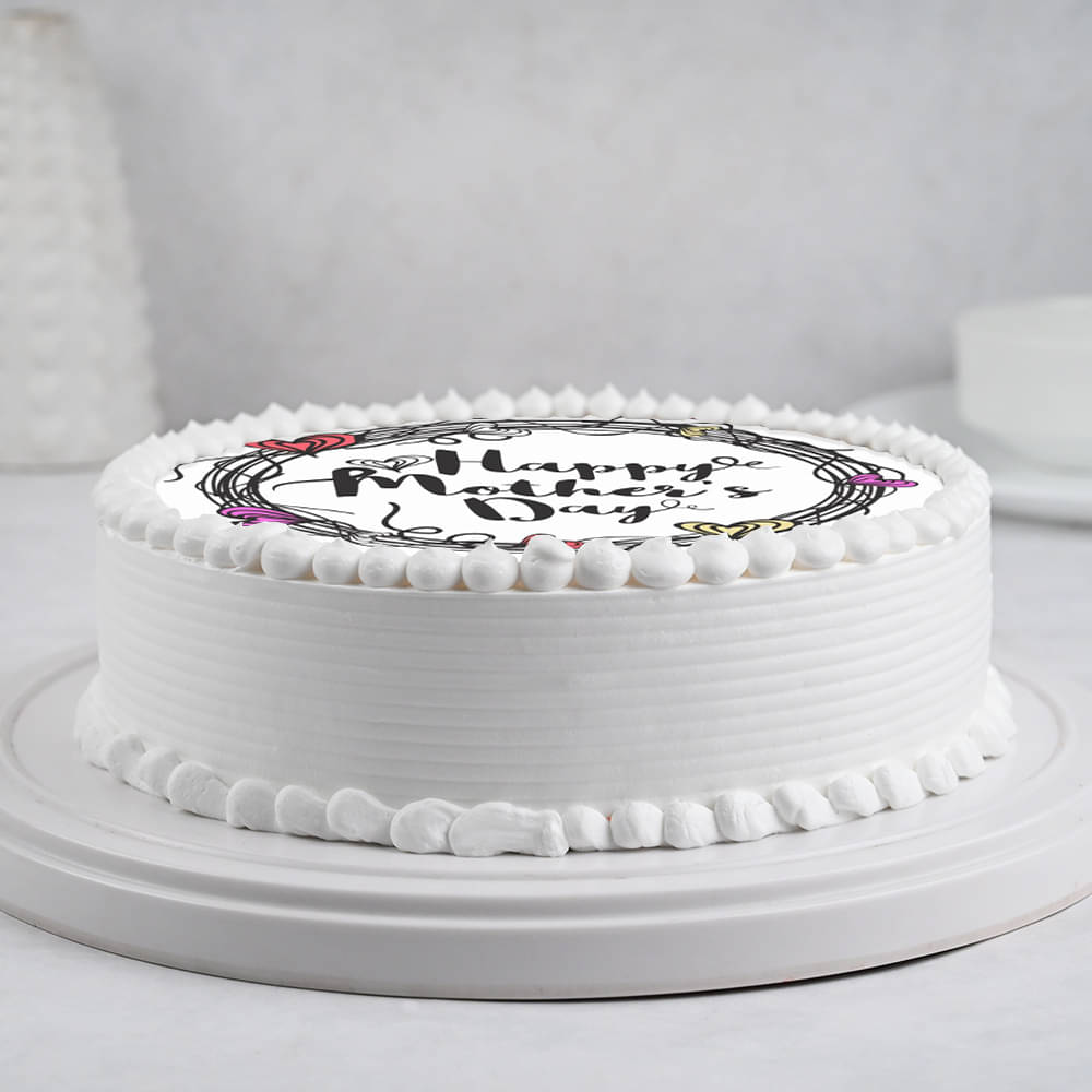 Top View of Mothers Day Photo Delight Cake