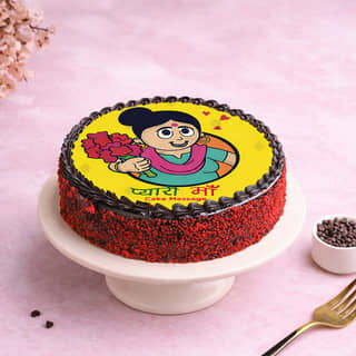 Vibrant Poster Cake for Pyaari Maa Vibrant Poster Cake for Pyaari Maa