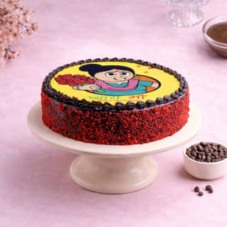 Side View of Vibrant Poster Cake for Pyaari Maa Side View of Vibrant Poster Cake for Pyaari Maa