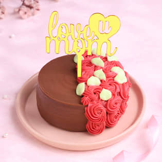 Mothers Day Special Milk Chocolate Bento Floral Cake