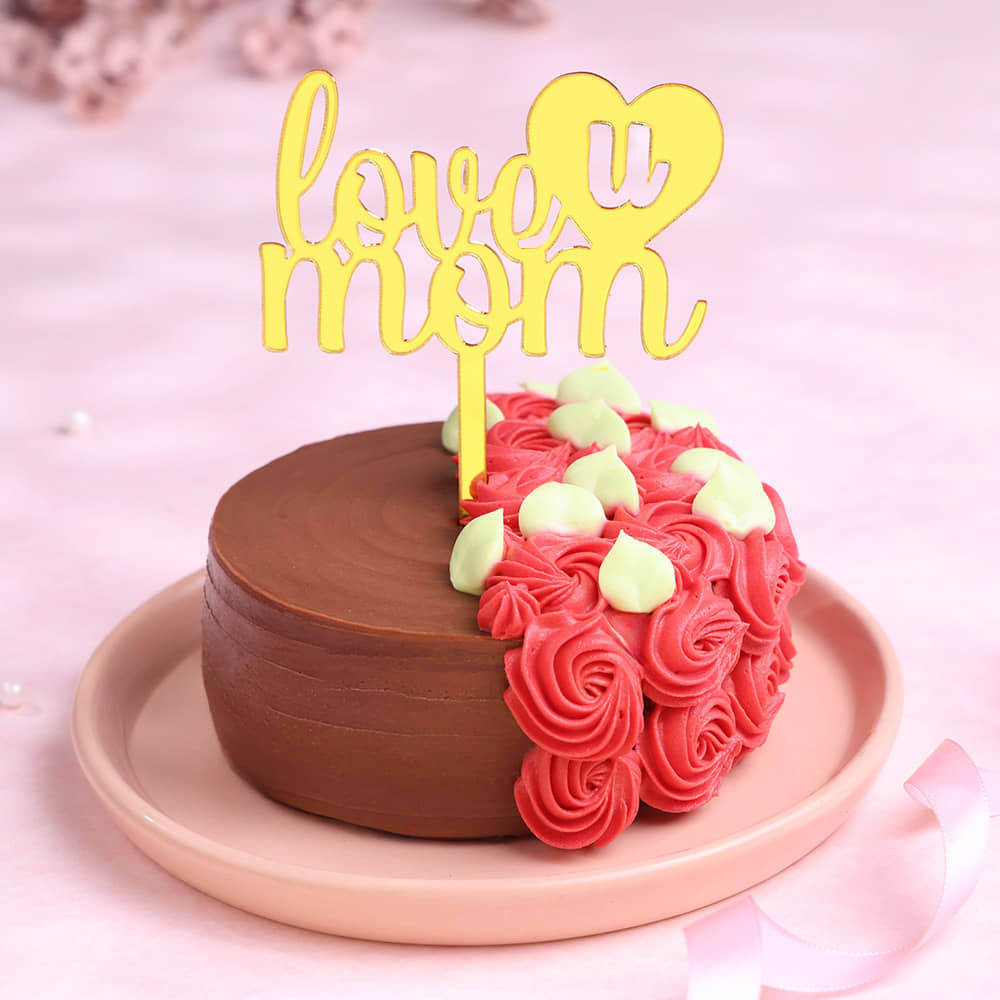 Mothers Day Special Milk Chocolate Bento Floral Cake