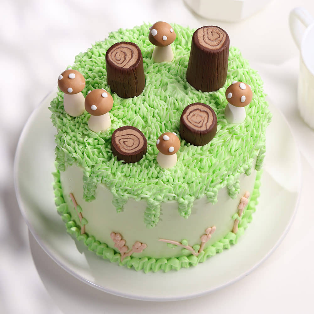 Mushroom Meadow Garden Cake
