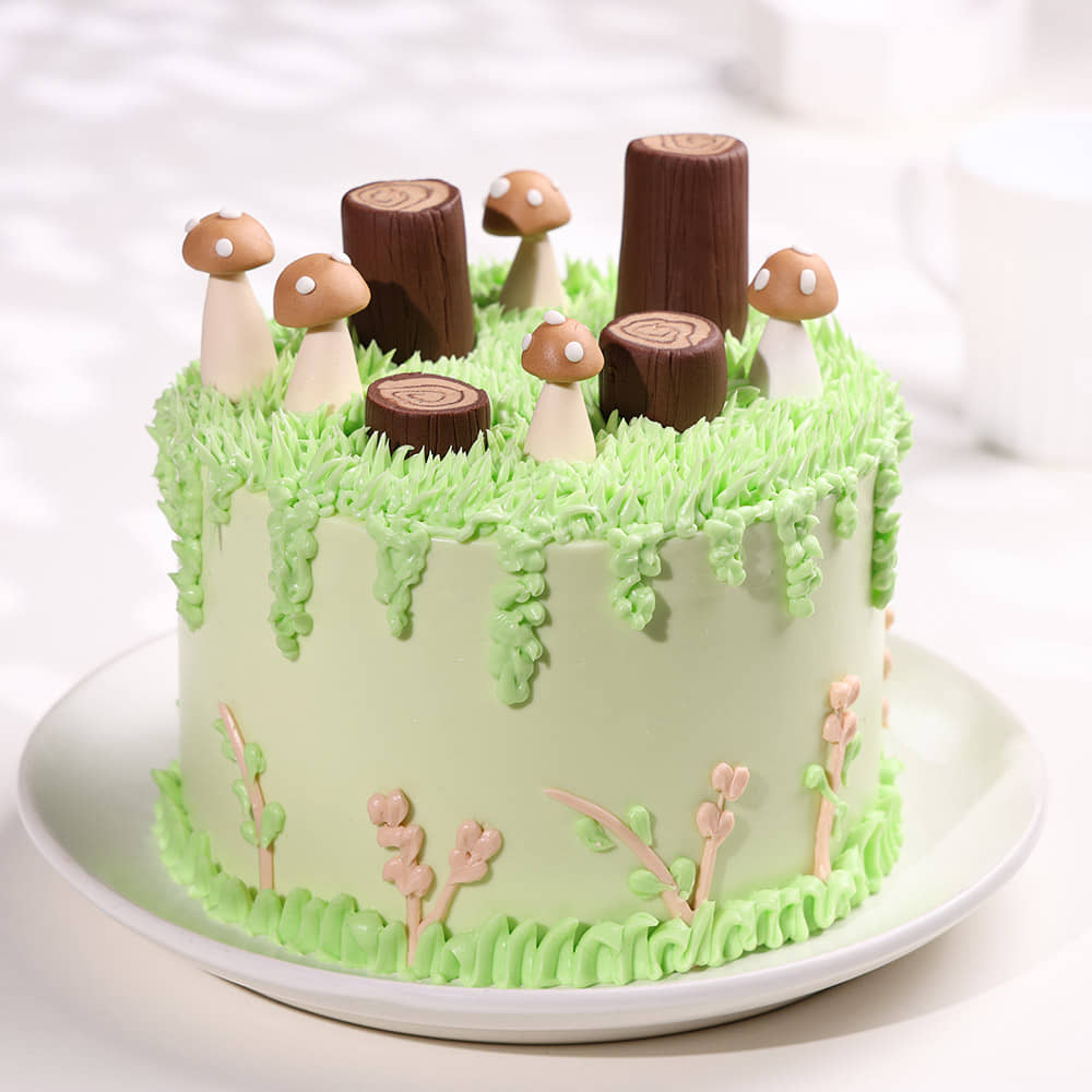 Mushroom Meadow Garden Cake