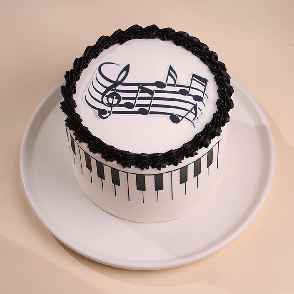 Musical Notes Piano Cake
