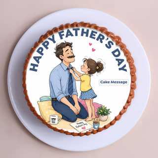 Top View of Fathers Day Daughter Love Cake Top View of Fathers Day Daughter Love Cake